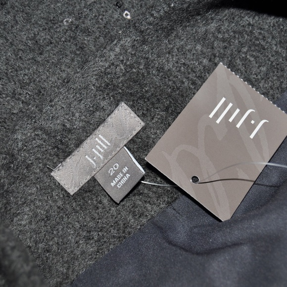 New J.JILL Charcoal Sequin Wool Blend Skirt NWT E2 - Picture 5 of 6